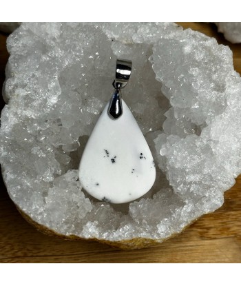 Pendentif Agate Dendritique ~Merlinite~ en Argent 925 rhodié vous aussi creer 