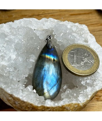 Pendentif Labradorite en Argent 925 rhodié Fin de série