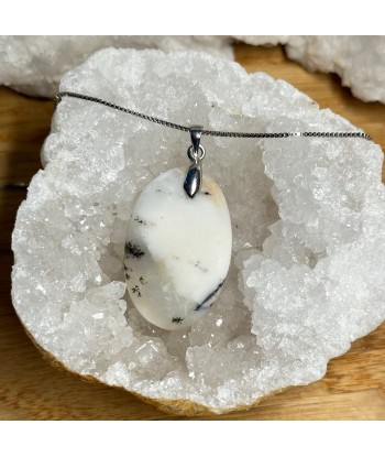 Pendentif Agate Dendritique ~Merlinite~ en Argent 925 rhodié En savoir plus