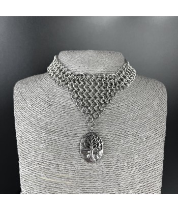 Tree pendant chainmail choker European 4 in 1 stainless steel necklace hantent personnes