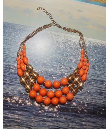 Collier perles oranges acheter