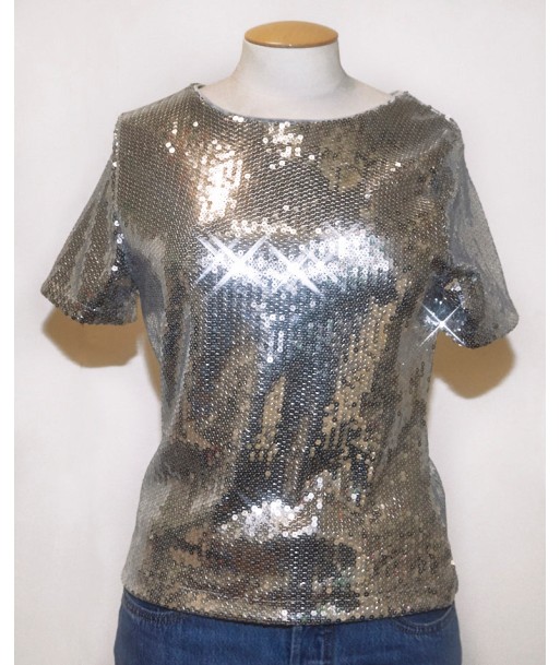 Top à sequins argent shop