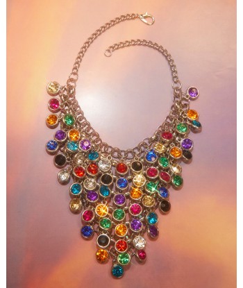 Collier strass multicolores pas cher