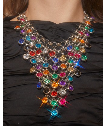 Collier strass multicolores pas cher