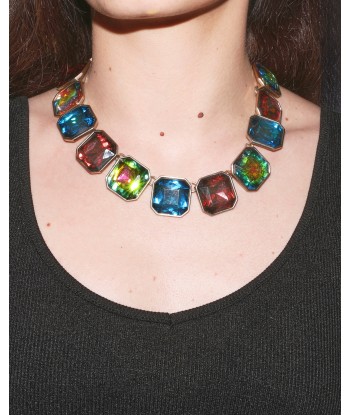 Collier strass multicolores soldes