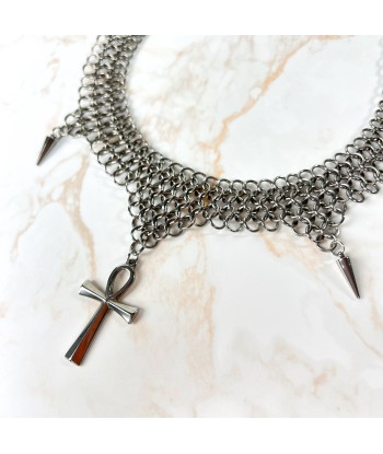 Ankh chainmail choker European 4 in 1 stainless steel necklace Toutes les collections ici