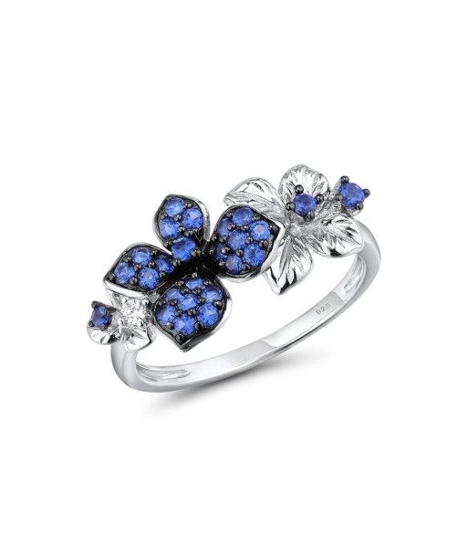 Bague Papillon  Fleur Bleue (Argent) solde