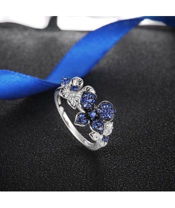 Bague Papillon  Fleur Bleue (Argent) solde