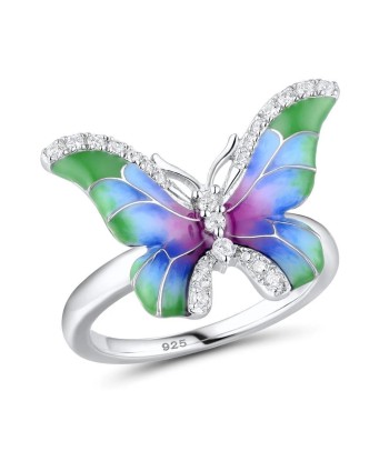 Bague Papillon  Fleur Tropicale (Argent) Dans la société mordern