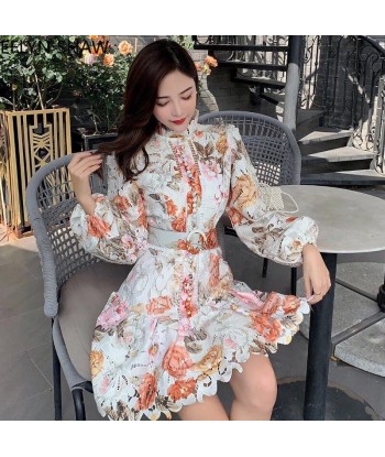 Robe à Fleur Dentelle  Designer Création pas cher chine