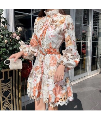 Robe à Fleur Dentelle  Designer Création pas cher chine