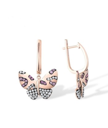 Boucles d'Oreilles Papillon  Rose Neodesign (Or) Economisez 